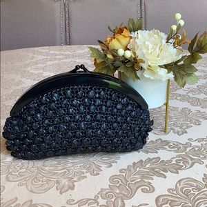 Black Straw Clutch